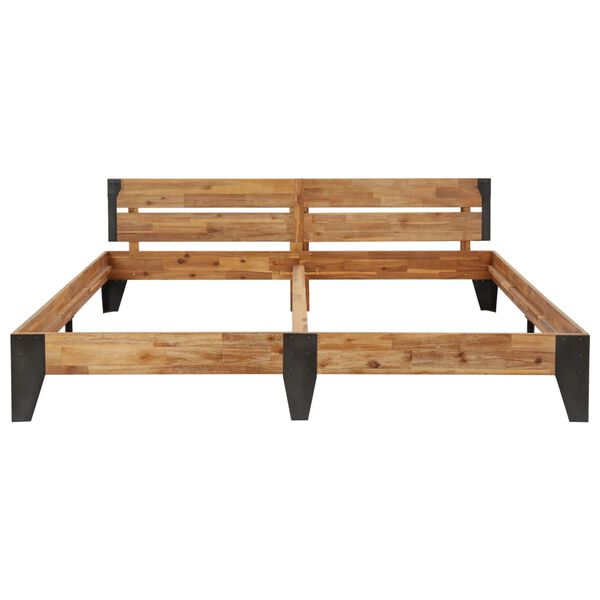 vidaXL Sängram massivt akaciaträ med borstad yta 180x200 cm