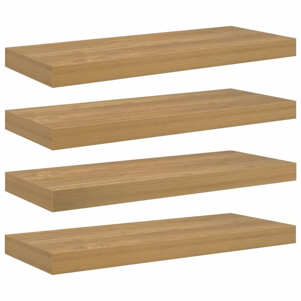 vidaXL V&auml;gg hylla 4 pcs Brun 50 x 23 x 4 cm Konstruerat tr&auml;