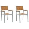 vidaXL Stapelstol 2 pcs Brun 56 x 57 x 87 cm Massivt Akaciatr&auml;