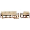 vidaXL Utomhussoffset med kudde 7 pcs Naturlig och Beige