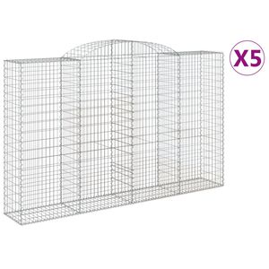 vidaXL Gabioner b&aring;gformade 5 st 300x50x180/200 cm galvaniserat j&auml;rn