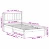 vidaXL Sängram med Klädd Huvudgavel Taupe 100 x 200 cm Massiv furu