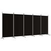 vidaXL Rumsavdelare 5 paneler svart 433x180 cm tyg