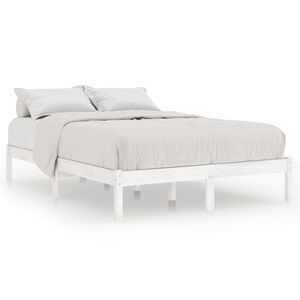 vidaXL S&auml;ngram vit massivt tr&auml; 150x200 cm