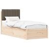 vidaXL S&auml;ngram med Kl&auml;dd Huvudgavel Taupe 75 x 190 cm Massiv furu