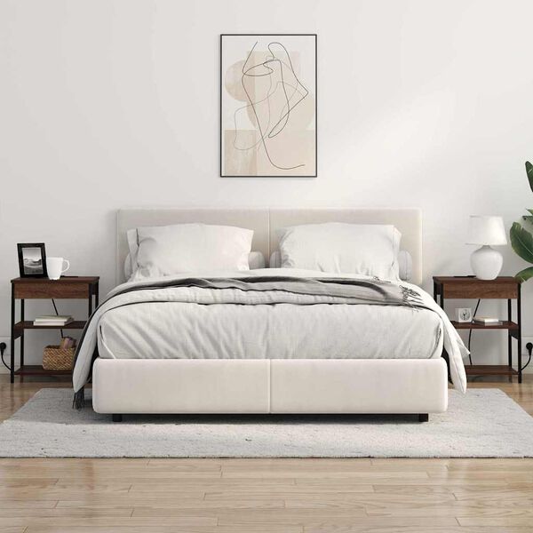 vidaXL Nattduksbord 2 pcs Brun Ek 41 x 31 x 51 cm Konstruerat tr&auml;