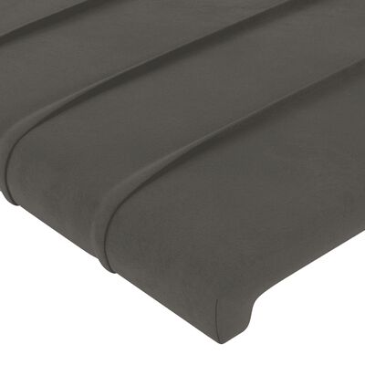 vidaXL Ramsäng med madrass mörkgrå 200x200 cm sammet