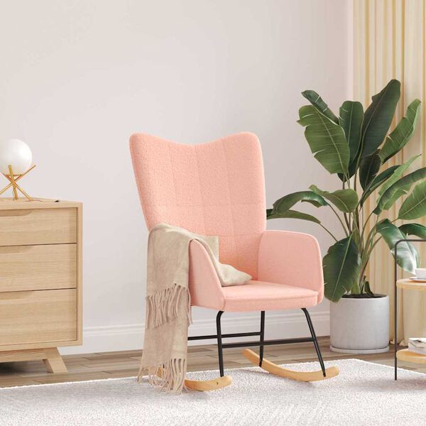 vidaXL Gungstol Rosa Sherpa tyg