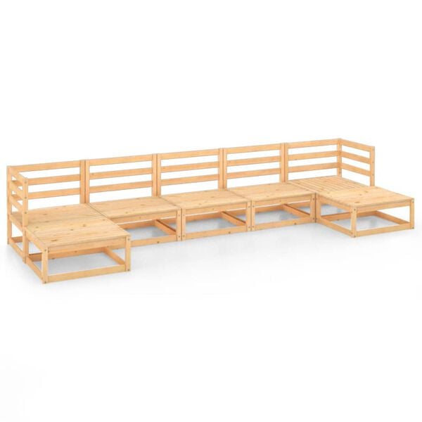 vidaXL Loungegrupp f&ouml;r tr&auml;dg&aring;rden 7 delar massiv furu