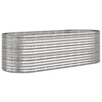 vidaXL Odlingslåda pulverlackerat stål 224x80x68 cm silver