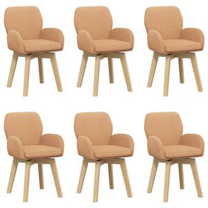 vidaXL Sv&auml;ngande Matstolar 6 st Boucl&eacute; Beige 54 x 58 x 87 cm