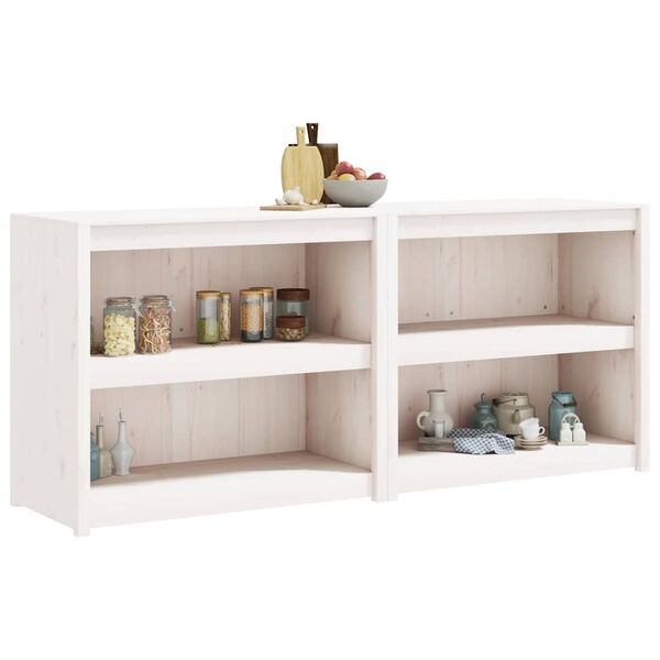 vidaXL K&ouml;kssk&aring;p f&ouml;r utomhusbruk MEPPEL 2 st vit massiv furu