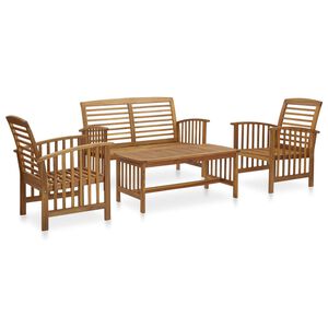 vidaXL Loungegrupp f&ouml;r tr&auml;dg&aring;rden 4 delar massivt akaciatr&auml;