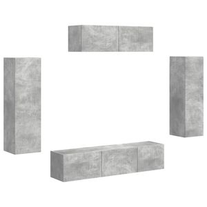vidaXL TV-sk&aring;p 5 pcs Betonggr&aring;