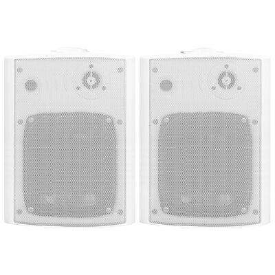 vidaXL Väggmonterade stereohögtalare 2 st vit inomhus/utomhus 120W