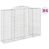 vidaXL Gabioner b&aring;gformade 4 st 300x50x200/220 cm galvaniserat j&auml;rn