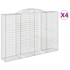 vidaXL Gabioner b&aring;gformade 4 st 300x50x200/220 cm galvaniserat j&auml;rn