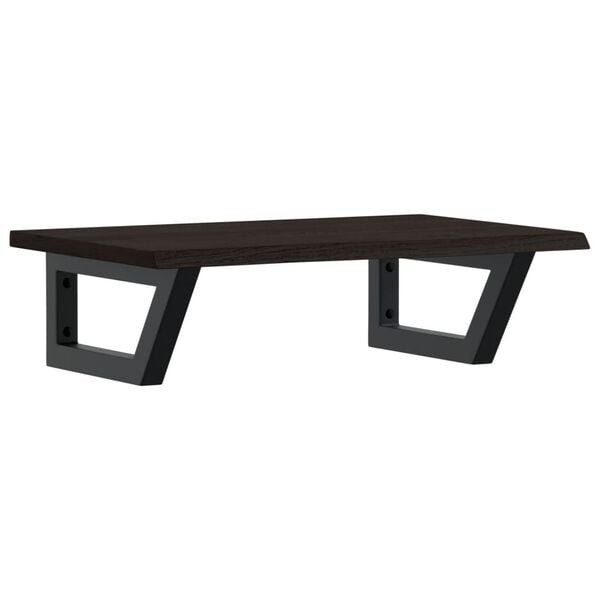 vidaXL V&auml;ggmonterad handfatshylla st&aring;l och massiv ek