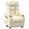 vidaXL Massagefåtölj med uppresningshjälp gräddvit tyg