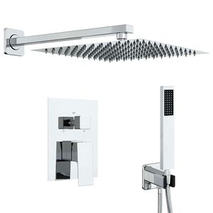 vidaXL Dolt duschsystem (fyrkantig) Silver Rostfritt st&aring;l 201
