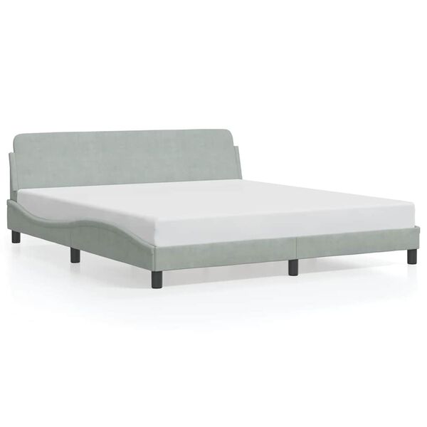 vidaXL Bed Frame "Dover" Light Grey 180x200 cm Velvet