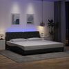 vidaXL Bed Frame with LED without Mattress Dark Grey 200x200 cm Fabric