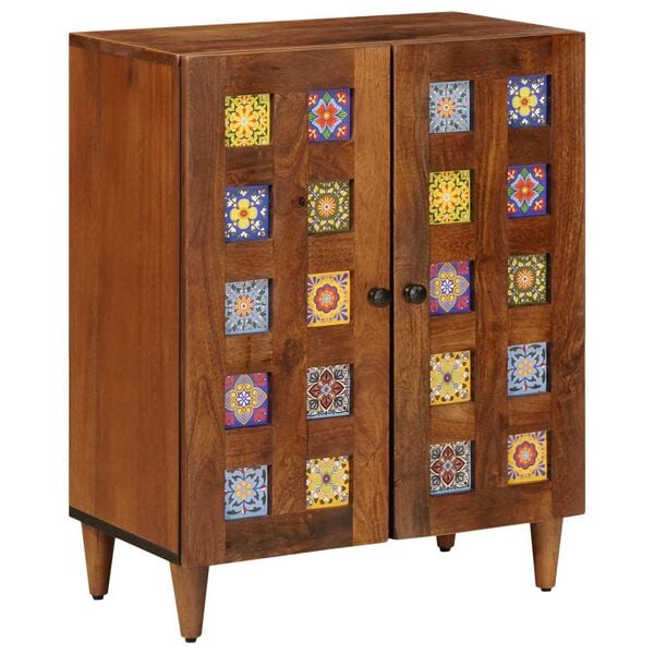 vidaXL Sideboard Valn&ouml;t 60 x 33 x 75 cm Massivt mangotr&auml;