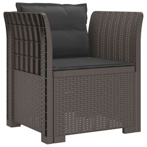vidaXL 1-sits f&aring;t&ouml;lj med kuddar i rottlook PP Ljusgr&aring;