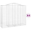 vidaXL Gabioner b&aring;gformade 4 st 200x50x160/180 cm galvaniserat j&auml;rn