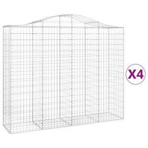 vidaXL Gabioner b&aring;gformade 4 st 200x50x160/180 cm galvaniserat j&auml;rn