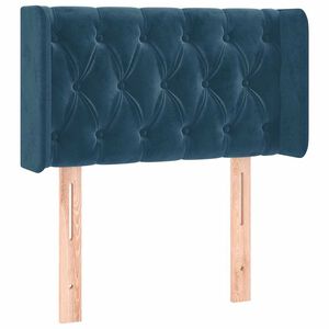 vidaXL S&auml;nggavel med kanter m&ouml;rkbl&aring; 83x16x78/88 cm sammet