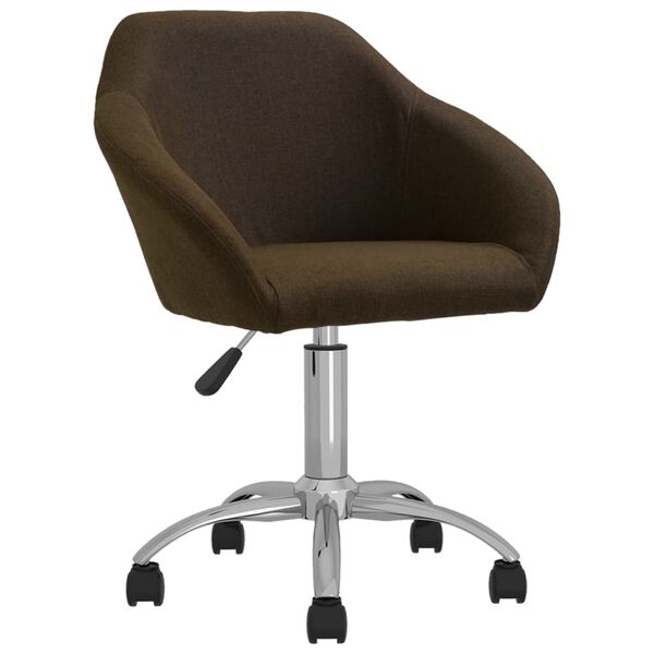 vidaXL Snurrbara matstolar 2 st m&ouml;rkbrun tyg