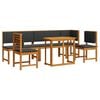 vidaXL Tr&auml;dg&aring;rds Bistro Set 6 pcs Brun Massivt Akaciatr&auml;