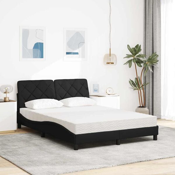 vidaXL Bed with Mattress Black 120x200 cm Fabric