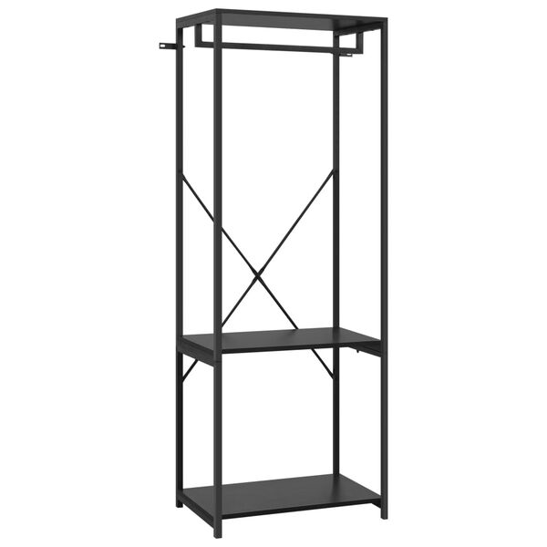 vidaXL Garderob svart 60x40x167 cm metall och sp&aring;nskiva