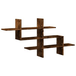 vidaXL V&auml;gghylla r&ouml;kf&auml;rgad ek 124,5x18x60,5 cm konstruerat tr&auml;