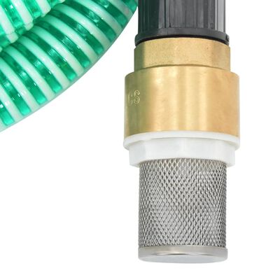 vidaXL Sugslang med kopplingar mässing grön 1,1" 20 m PVC