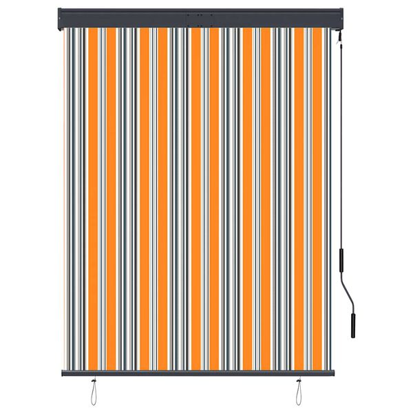 vidaXL Rullgardin utomhus 120x250 cm gul och bl&aring;