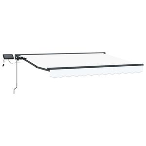 vidaXL Manuell markisram med LED-lampor Vit och antracit 3 x 2,5 m