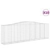 vidaXL Gabioner b&aring;gformade 10 st 400x50x120/140 cm galvaniserat j&auml;rn
