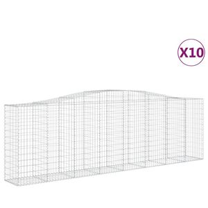 vidaXL Gabioner b&aring;gformade 10 st 400x50x120/140 cm galvaniserat j&auml;rn