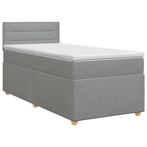vidaXL Kontinentals&auml;ng med madrass Ljusgr&aring; 80 x 200 cm Tyg
