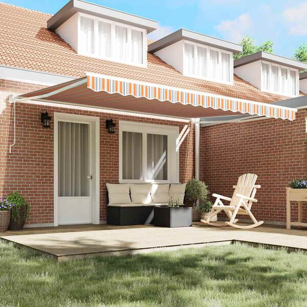 vidaXL Utf&auml;llbar markis Flerf&auml;rgsdesign 450 &times; 300 cm