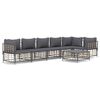 vidaXL Loungegrupp 7 delar med dynor antracit konstrotting