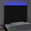 vidaXL Sänggavel LED svart 80x5x118/128 cm tyg