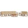 vidaXL Utomhussoffset 7 st Naturlig och Beige