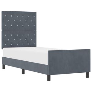 vidaXL B&auml;ddfj&auml;der med huvudgavel M&ouml;rkgr&aring; 80 x 200 cm Sammet