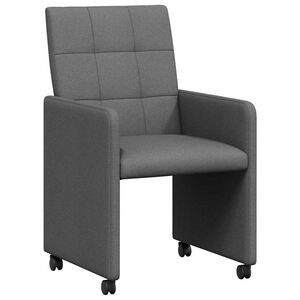 vidaXL Matstolar med hjul 2 st tyg M&ouml;rkgr&aring; 58 x 65 x 94 cm