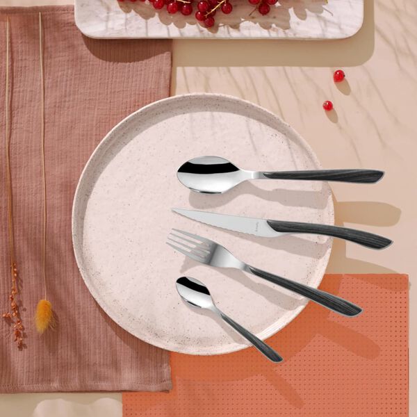 Amefa Bestick 16 delar Eclat Nature svart tr&auml;