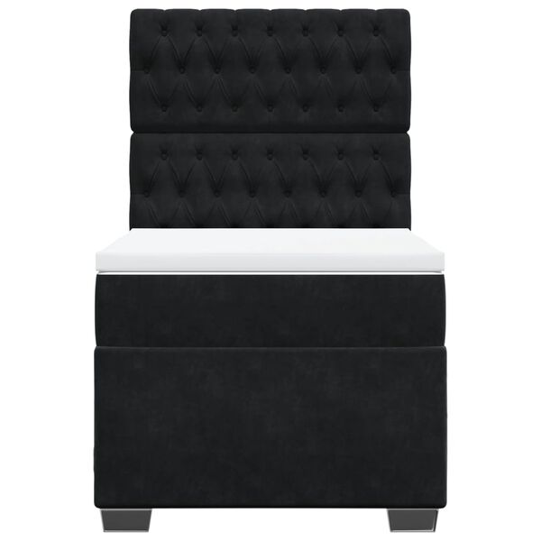 vidaXL Rams&auml;ng med madrass svart 90x190 cm sammet